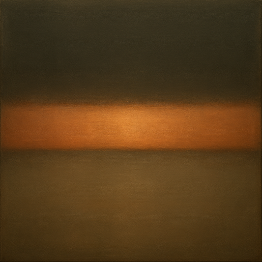 Charcoal Slate & Burnished Copper Horizon Oil Painting 100% Hand Painted Oil on Belgian Linen Canvas, Original Fine Art Wall Decor