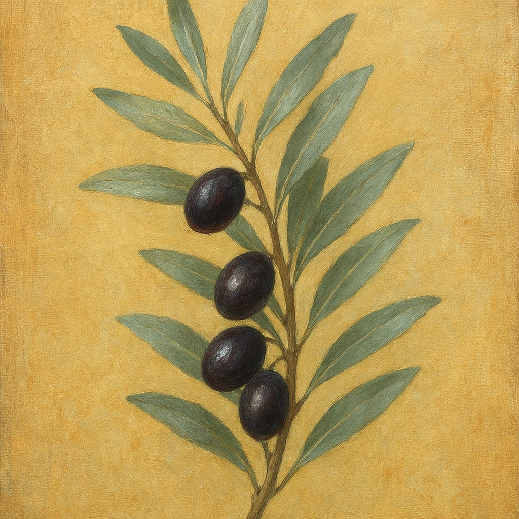Mediterranean Olive Branch Botanical Oil Painting - 100% Hand-Painted Master Oil Painting