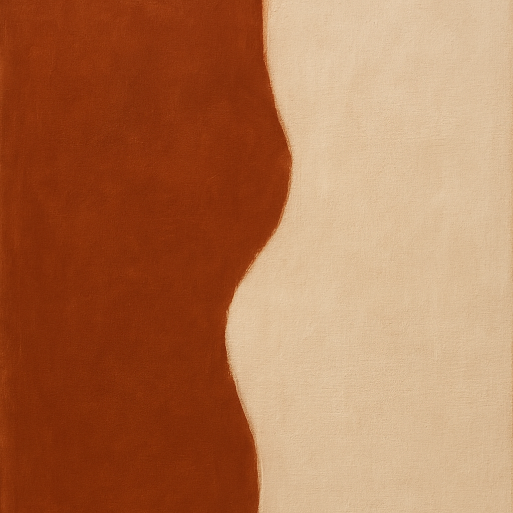 Burnt Umber & Greige Duet No. 7 - Modern Fine Art Oil Painting - View 1