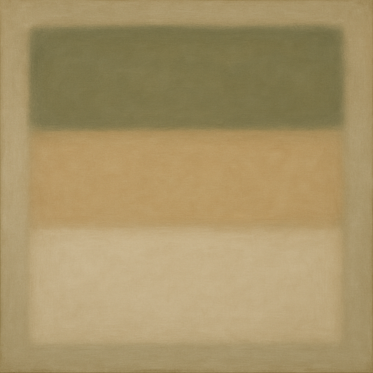 Sage Olive & Pale Sandstone Minimalist Harmony No. 11 Oil Painting 100% Hand Painted Oil on Belgian Linen Canvas, Original Fine Art Wall Decor
