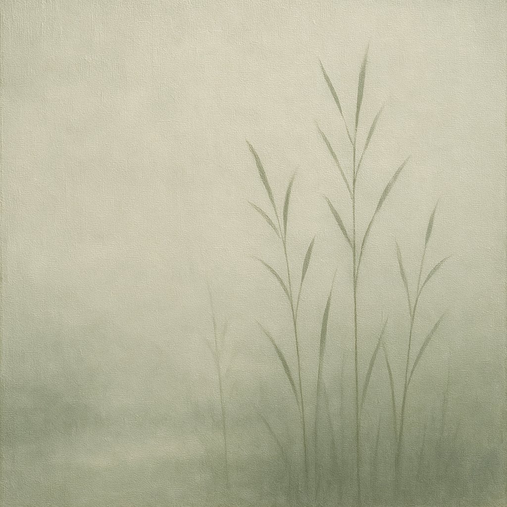 Misty Reed Shallows Minimalist Oil Painting - 100% Hand-Painted Master Oil Painting