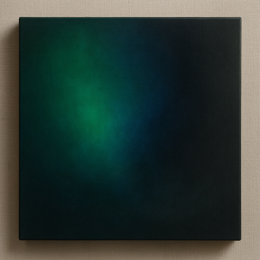 Emerald & Midnight Sapphire Sfumato Immersion No. 5 Oil Painting 100% Hand Painted Oil on Belgian Linen Canvas, Original Fine Art Wall Decor
