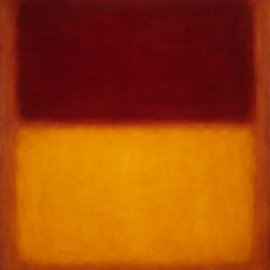 Crimson Burgundy & Saffron Gold Color Vibrations No. 11 Oil Painting 100% Hand Painted Oil on Belgian Linen Canvas, Original Fine Art Wall Decor
