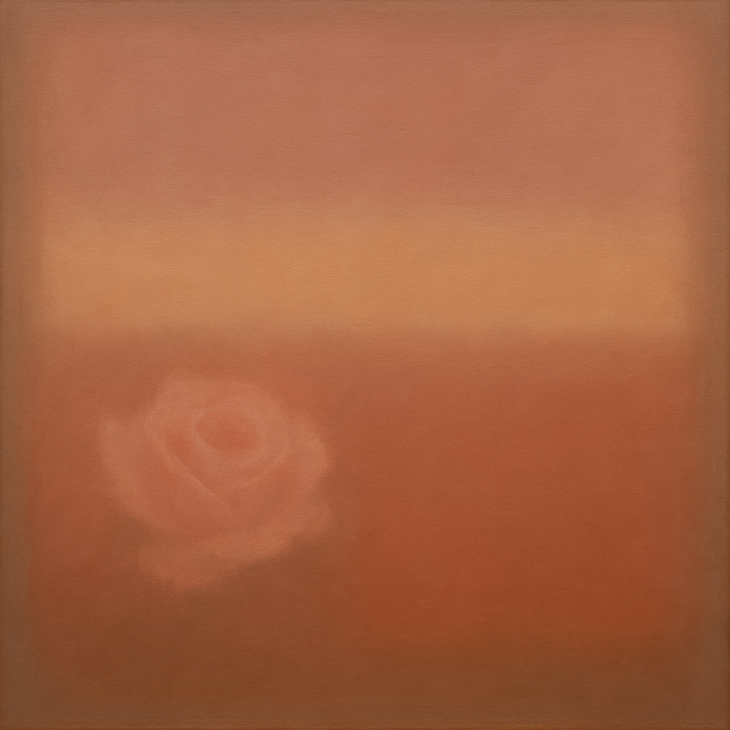 Blush Rose & Dusky Terracotta Ambient Glow No. 8 Oil Painting - View 1