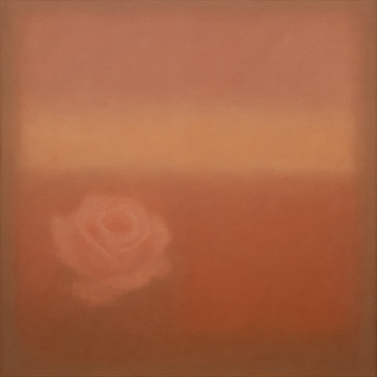 Blush Rose & Dusky Terracotta Ambient Glow No. 8 Oil Painting 100% Hand Painted Oil on Belgian Linen Canvas, Original Fine Art Wall Decor