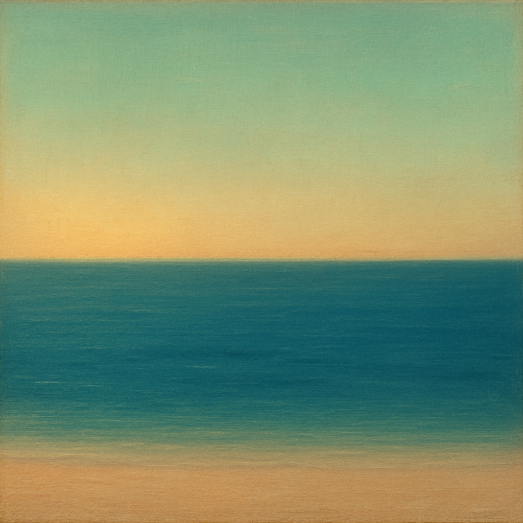Mediterranean Dawn Horizon No. 6 - Modern Fine Art Oil Painting - View 1