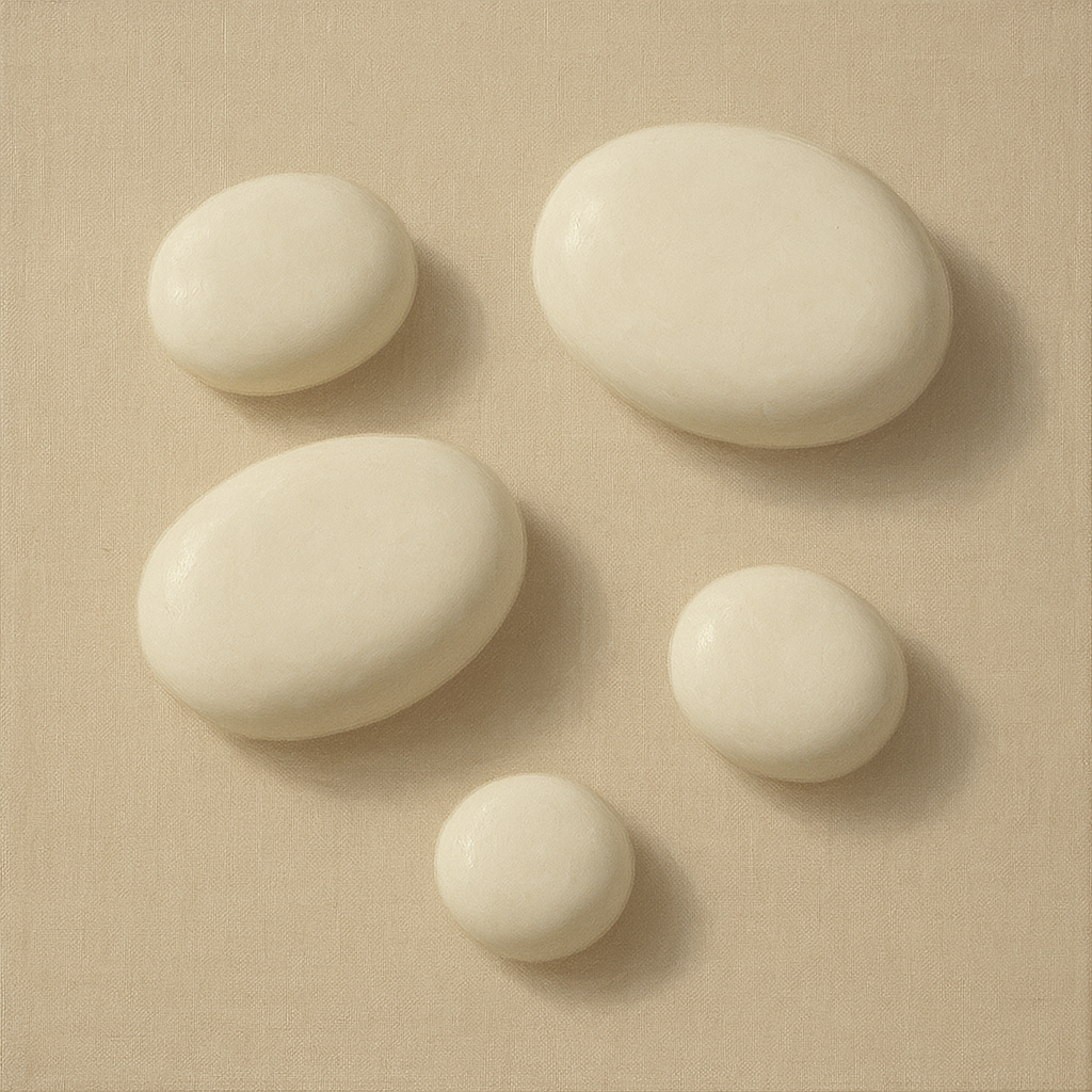 Organic Pebble Relief in White No. 6 - Modern Fine Art Oil Painting - View 1