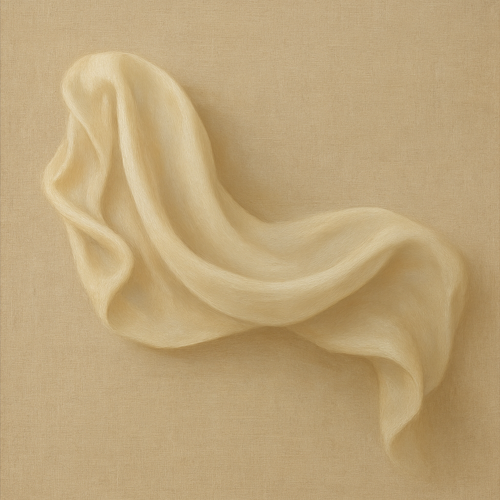 Alabaster Linen Texture Fold No. 4 - Modern Fine Art Oil Painting - View 1