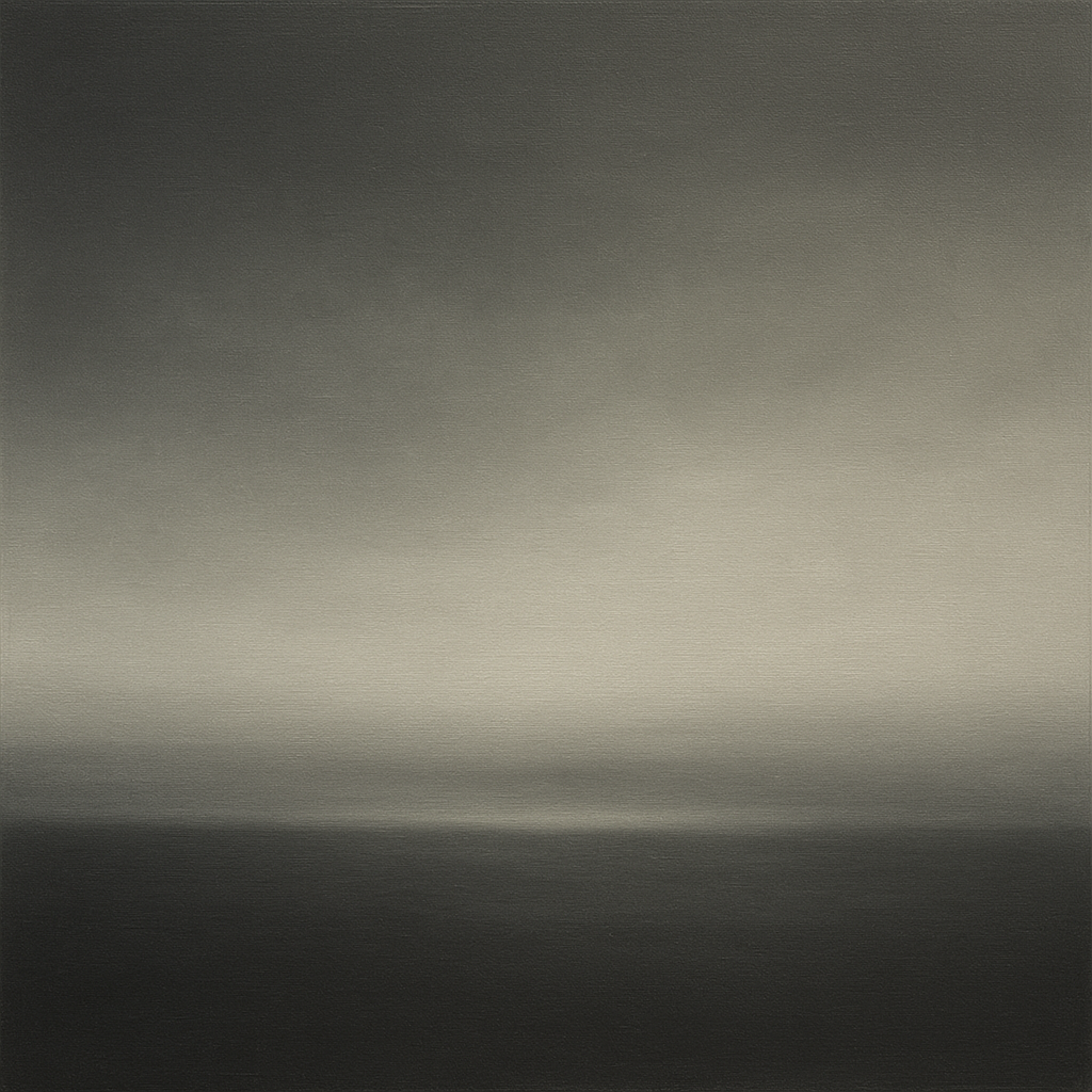 Monochrome Charcoal Drift & Soft Sfumato Horizon No. 25 Oil Painting - View 1