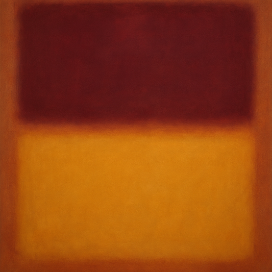Crimson Burgundy & Saffron Gold Color Vibrations No. 27 Oil Painting 100% Hand Painted Oil on Belgian Linen Canvas, Original Fine Art Wall Decor