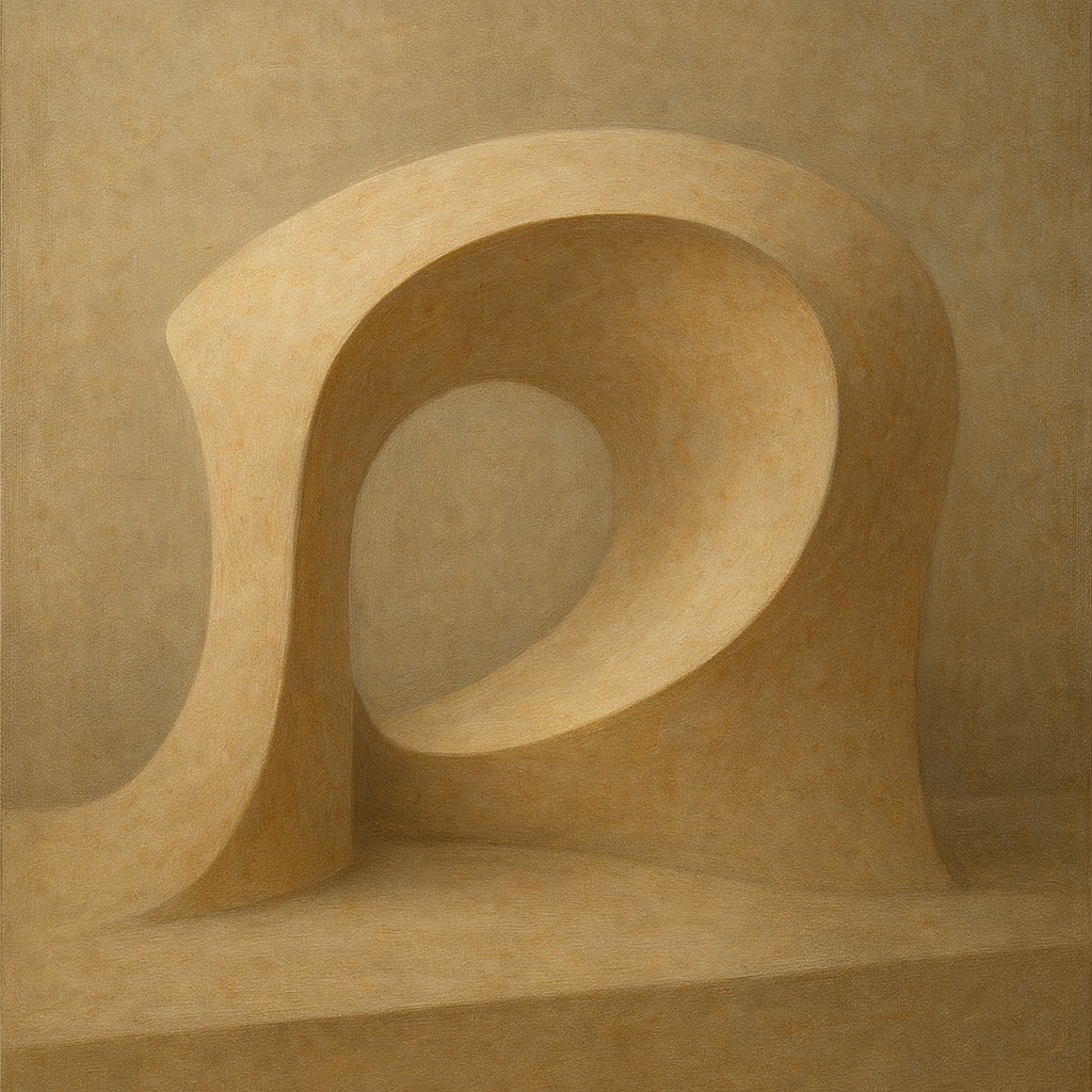 Soft Architectural Curve in Desert Bone No. 8 Oil Painting - View 1