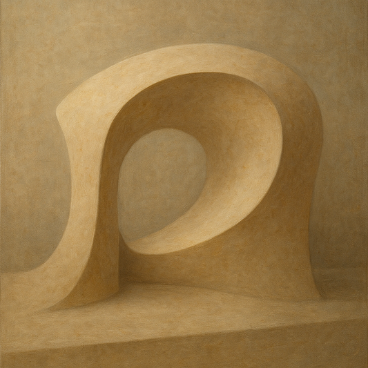 Soft Architectural Curve in Desert Bone No. 8 Oil Painting 100% Hand Painted Oil on Belgian Linen Canvas, Original Fine Art Wall Decor