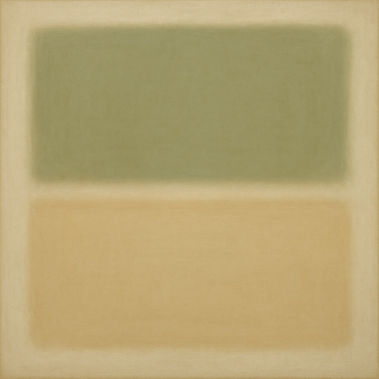 Sage Olive & Pale Sandstone Minimalist Harmony No. 29 Oil Painting 100% Hand Painted Oil on Belgian Linen Canvas, Original Fine Art Wall Decor