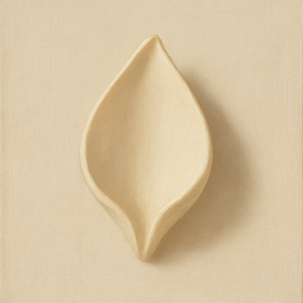 Sculpted Ivory Floral Contour No. 1 - Modern Fine Art Oil Painting - View 1