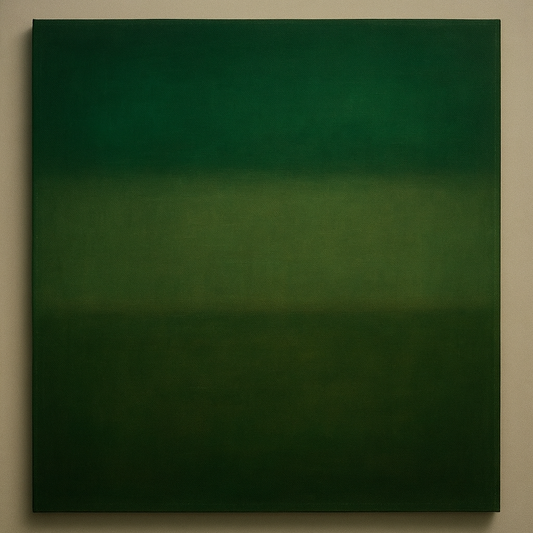 Forest Emerald & Deep Moss Contemplative Field No. 17 Oil Painting 100% Hand Painted Oil on Belgian Linen Canvas, Original Fine Art Wall Decor
