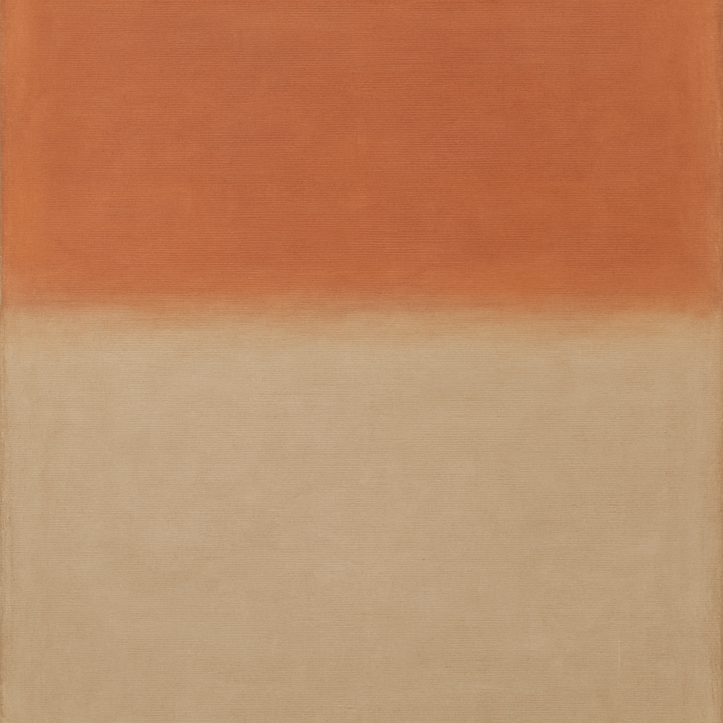 Terracotta & Greige Earth Bands No. 6 - Modern Fine Art Oil Painting - View 1