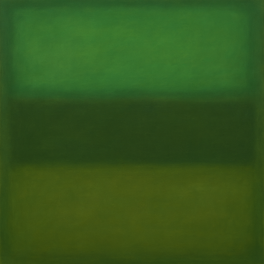 Forest Emerald & Deep Moss Contemplative Field No. 5 Oil Painting 100% Hand Painted Oil on Belgian Linen Canvas, Original Fine Art Wall Decor