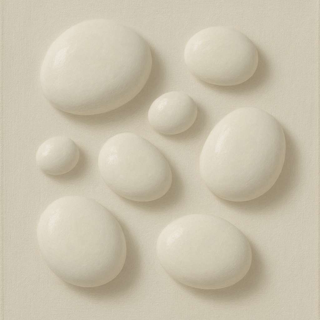 Organic Pebble Relief in White No. 6 - Modern Fine Art Oil Painting - View 1