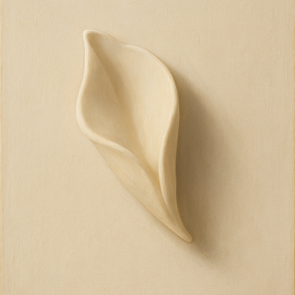 Sculpted Ivory Floral Contour No. 1 - Modern Fine Art Oil Painting - View 1