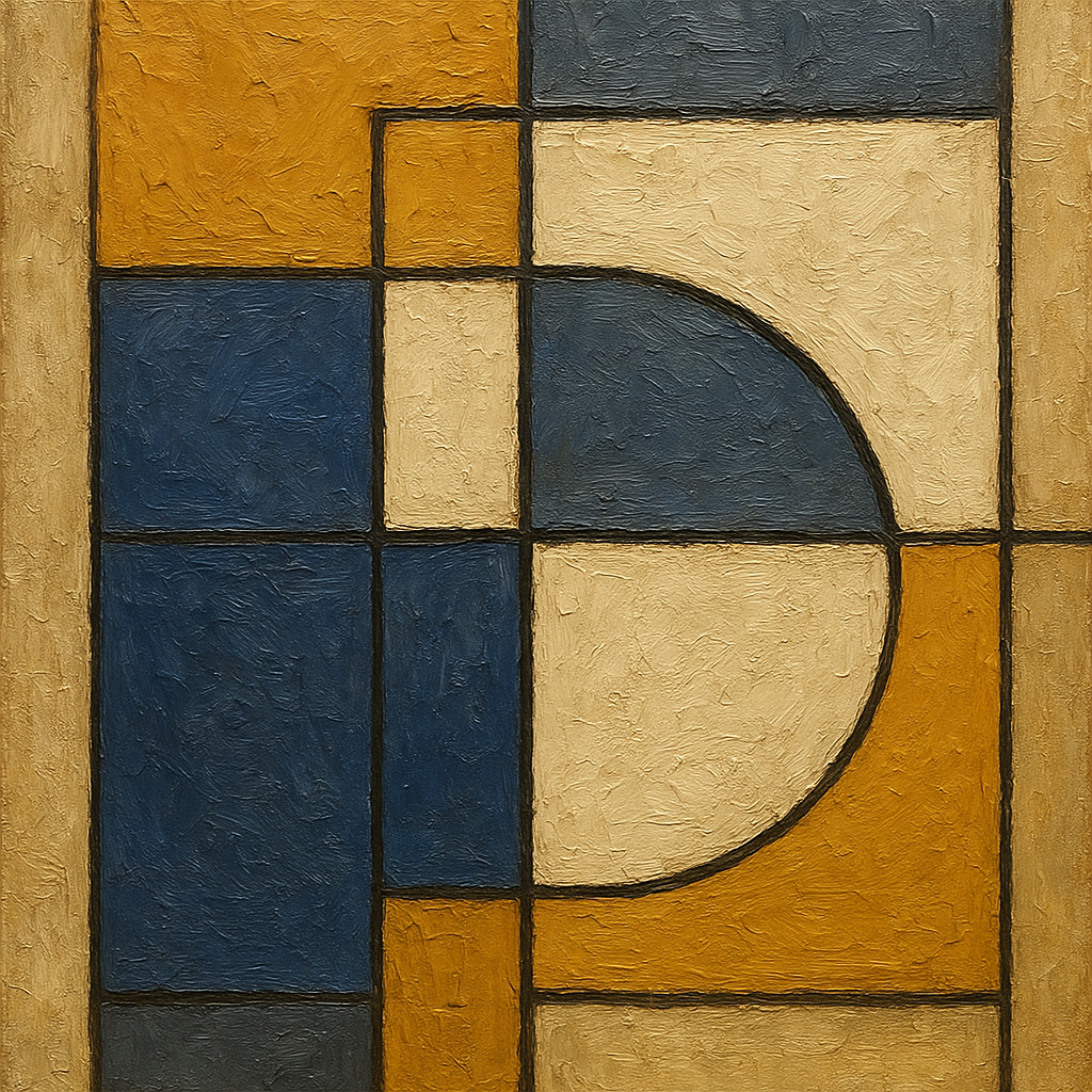 Bauhaus Geometric Balance No. 1 No. 5 Oil Painting - 100% Hand-Painted Master Oil Painting