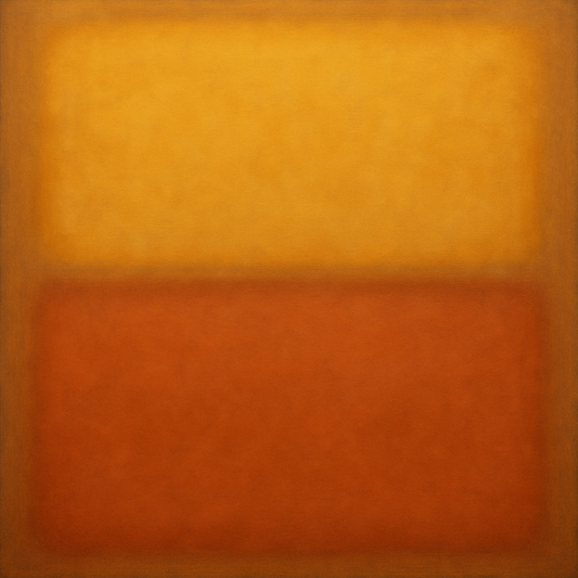 Luminous Ochre & Terracotta Horizon Color Field No. 28 Oil Painting - View 1