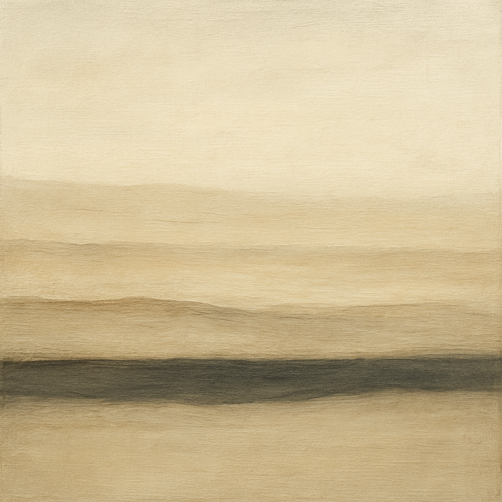 Raw Limestone Horizon & Washed Linen No. 9 Oil Painting - View 1