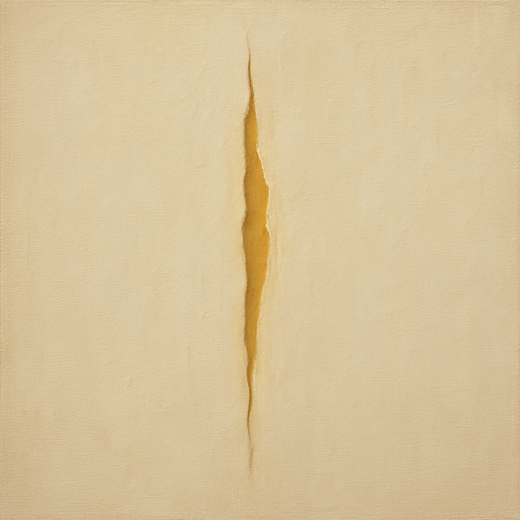 Tactile Stucco & Ochre Rift No. 9 - Modern Fine Art Oil Painting - View 1