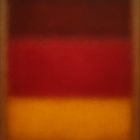 Crimson Burgundy & Saffron Gold Color Vibrations No. 18 Oil Painting 100% Hand Painted Oil on Belgian Linen Canvas, Original Fine Art Wall Decor