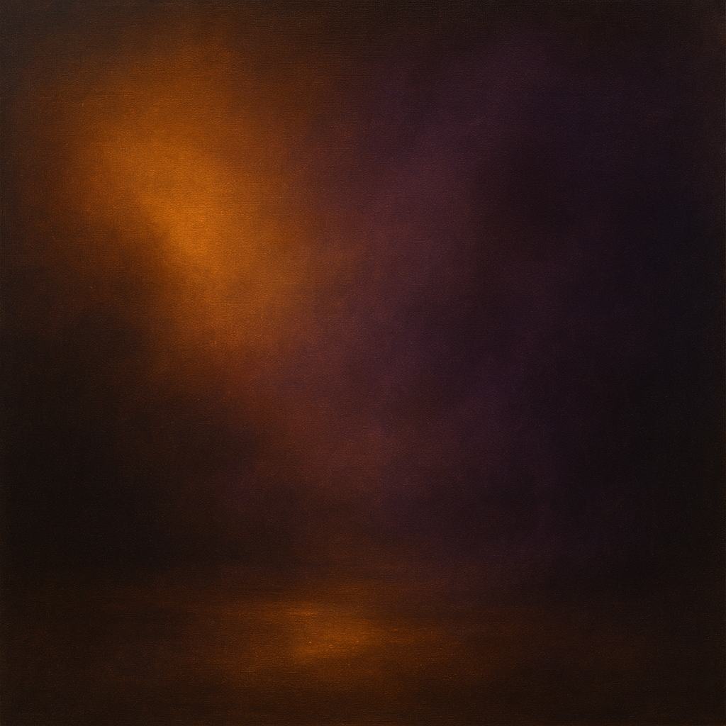 Burnt Amber & Velvet Amethyst Atmosphere Oil Painting - View 1