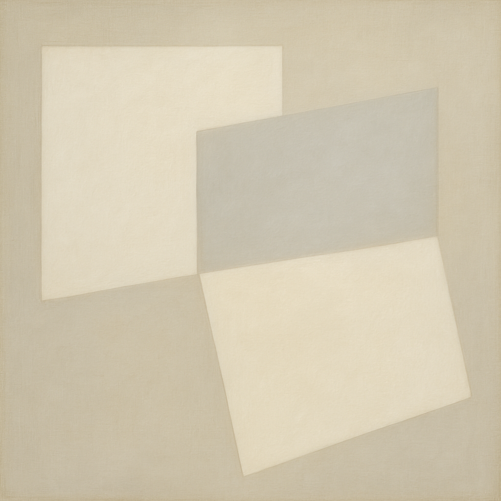 Architectural Stucco Geometry No. 3 - Modern Fine Art Oil Painting - View 1