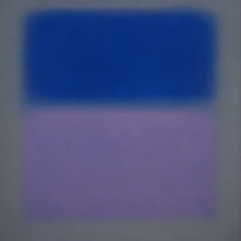 Cobalt Azure & Twilight Lavender Immersion No. 3 Oil Painting - View 1