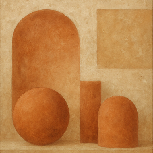 Earthy Terracotta & Weathered Plaster Wash No. 28 Oil Painting 100% Hand Painted Oil on Belgian Linen Canvas, Original Fine Art Wall Decor