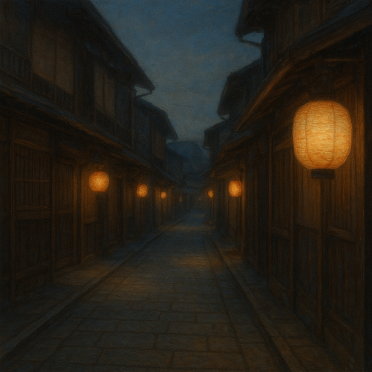 Old Kyoto Gion Alley in Soft Lantern Light No. 29 Oil Painting 100% Hand Painted Oil on Belgian Linen Canvas, Original Fine Art Wall Decor