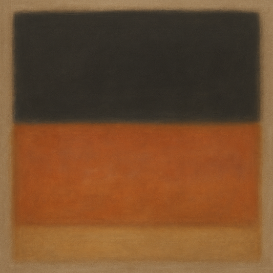 Charcoal Slate & Burnished Copper Horizon No. 24 Oil Painting 100% Hand Painted Oil on Belgian Linen Canvas, Original Fine Art Wall Decor