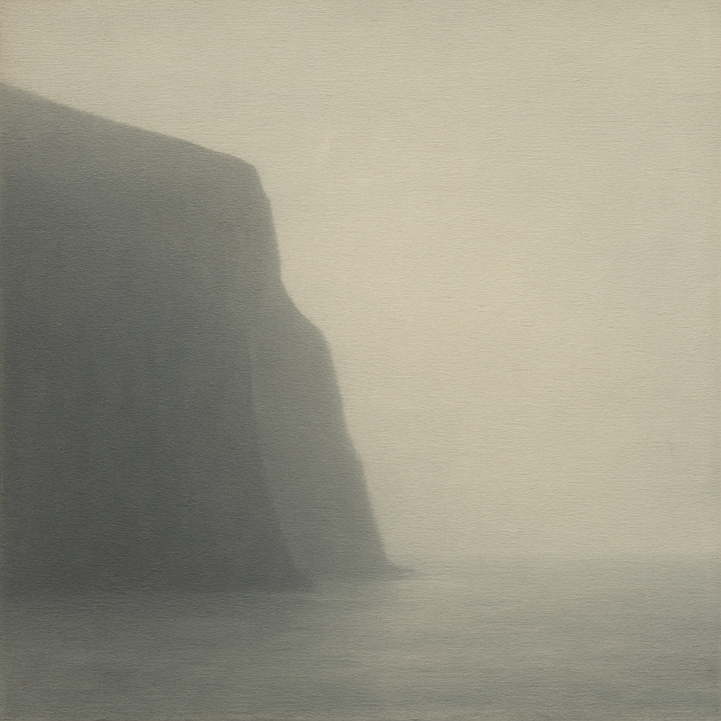 Solitary Headland in Fog No. 9 - Modern Fine Art Oil Painting - View 1