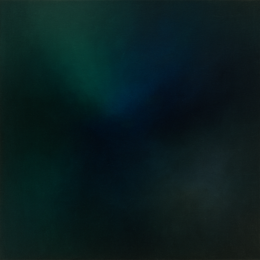 Emerald & Midnight Sapphire Sfumato Immersion No. 3 Oil Painting 100% Hand Painted Oil on Belgian Linen Canvas, Original Fine Art Wall Decor