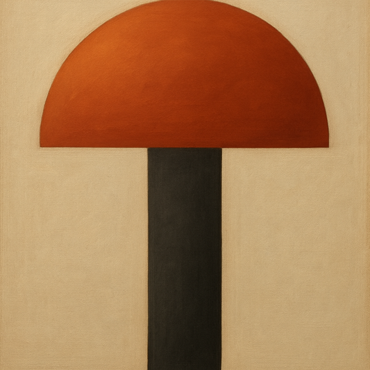 Semicircle Horizon & Minimalist Pillar No. 9 Oil Painting 100% Hand Painted Oil on Belgian Linen Canvas, Original Fine Art Wall Decor
