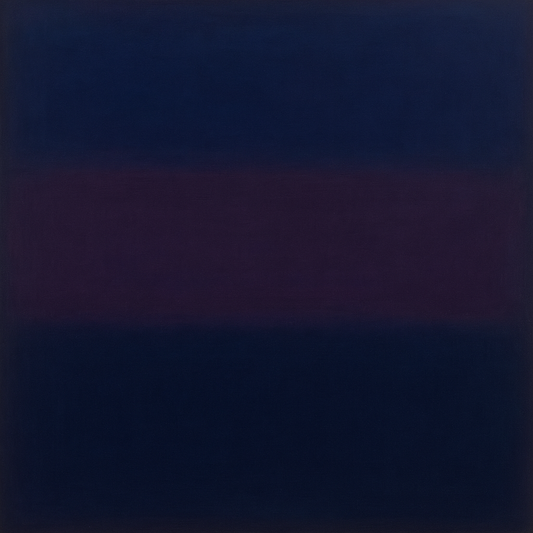 Deep Indigo & Midnight Plum Ambient Field No. 6 Oil Painting 100% Hand Painted Oil on Belgian Linen Canvas, Original Fine Art Wall Decor