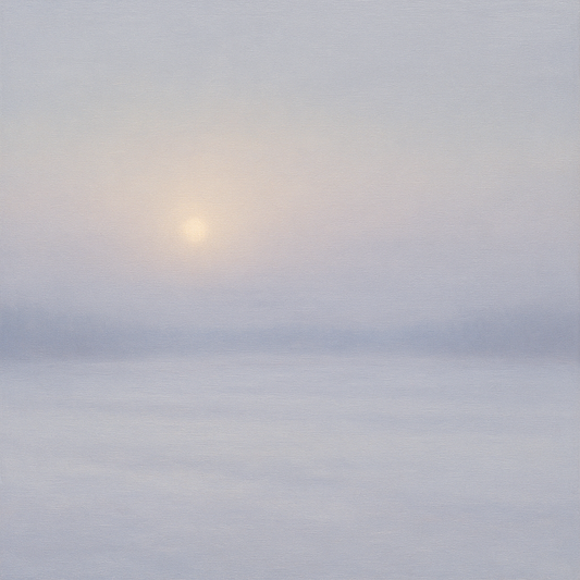 Winter Dawn Frost & Pale Silver Light No. 7 Oil Painting 100% Hand Painted Oil on Belgian Linen Canvas, Original Fine Art Wall Decor