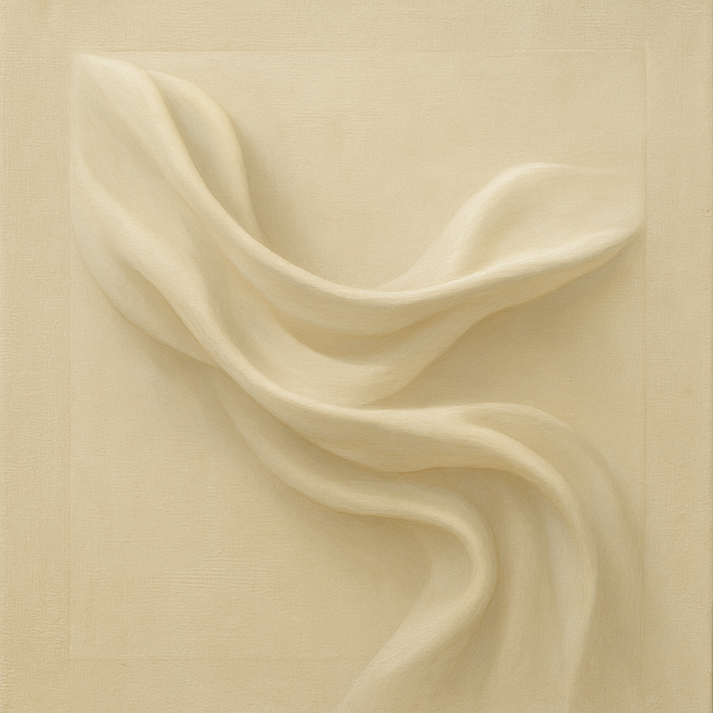Alabaster Linen Texture Fold No. 4 - Modern Fine Art Oil Painting - View 1