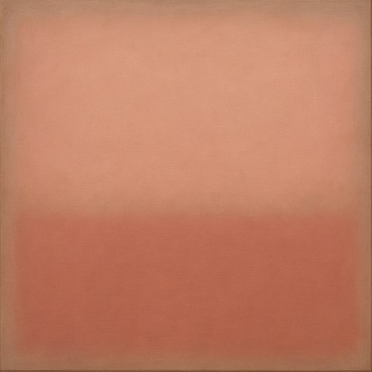 Blush Rose & Dusky Terracotta Ambient Glow No. 11 Oil Painting 100% Hand Painted Oil on Belgian Linen Canvas, Original Fine Art Wall Decor