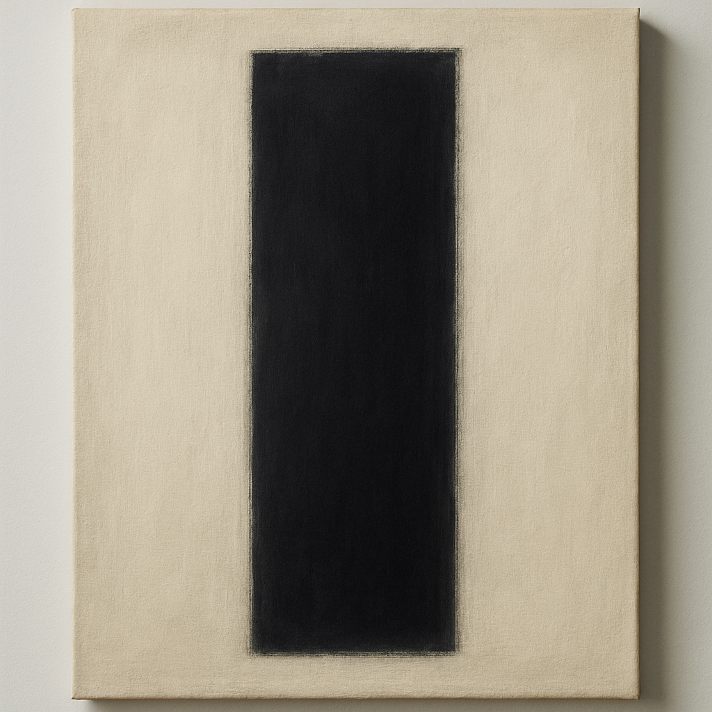 Deep Charcoal & Bone Monolith No. 1 - Modern Fine Art Oil Painting - View 1
