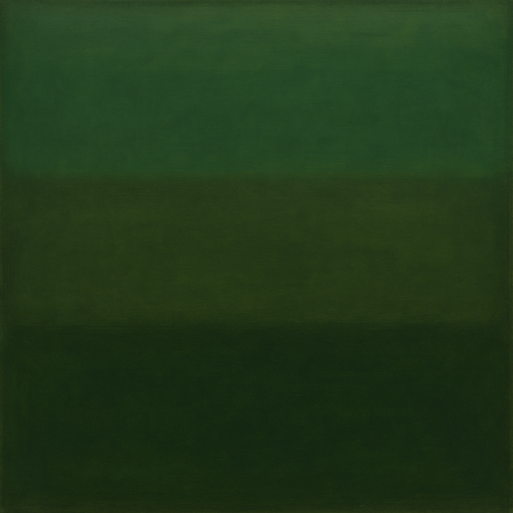 Forest Emerald & Deep Moss Contemplative Field No. 8 Oil Painting - View 1