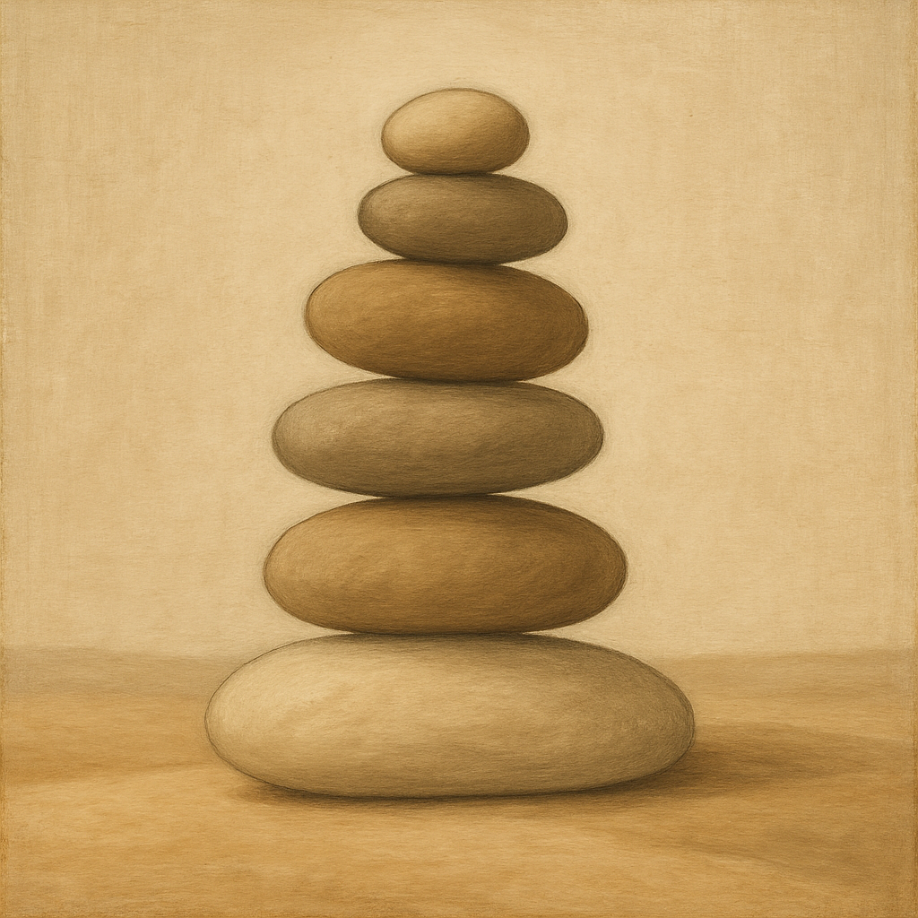 Organic Pebble Contours No. 3 - Modern Fine Art Oil Painting - View 1