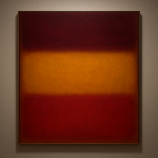 Crimson Burgundy & Saffron Gold Color Vibrations No. 9 Oil Painting 100% Hand Painted Oil on Belgian Linen Canvas, Original Fine Art Wall Decor