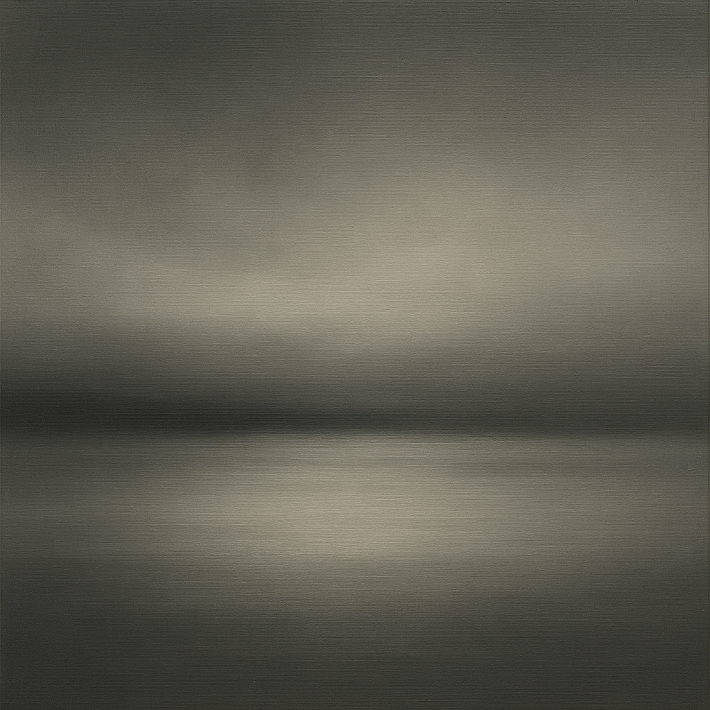 Monochrome Charcoal Drift & Soft Sfumato Horizon No. 5 Oil Painting 100% Hand Painted Oil on Belgian Linen Canvas, Original Fine Art Wall Decor