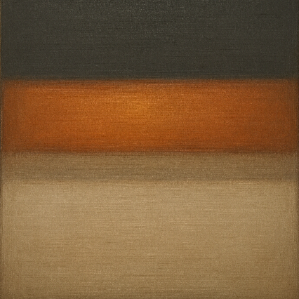 Charcoal Slate & Burnished Copper Horizon No. 19 Oil Painting - View 1