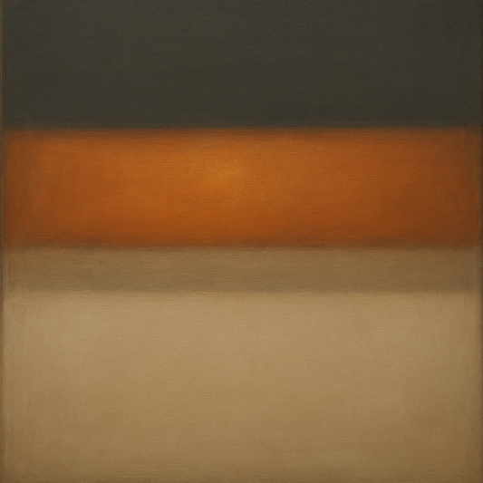 Charcoal Slate & Burnished Copper Horizon No. 19 Oil Painting 100% Hand Painted Oil on Belgian Linen Canvas, Original Fine Art Wall Decor