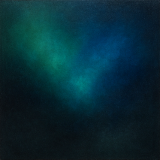 Emerald & Midnight Sapphire Sfumato Immersion No. 15 Oil Painting 100% Hand Painted Oil on Belgian Linen Canvas, Original Fine Art Wall Decor