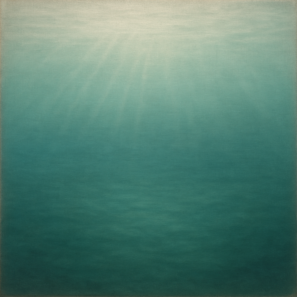 Minimalist Aquamarine Reef Void No. 10 - Modern Fine Art Oil Painting - View 1